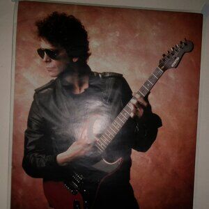 lou reed schecter guitar new york 1983 rare vintage poster -  mistrial punk rock